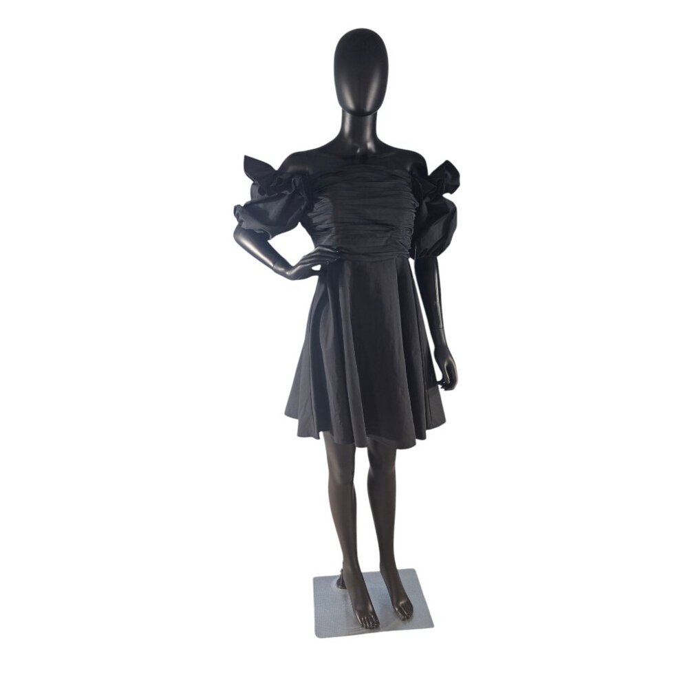 Black Taffeta Puff Sleeve Mini Party Dress - Prabal Gurung NEW w/Tag